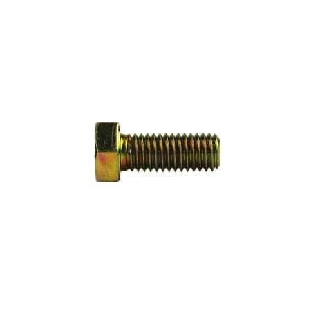 Grade 5, 3/8-16 Hex Head Cap Screw, Zinc & Yellow Plated Steel, 1-1/8 In L, 800 PK